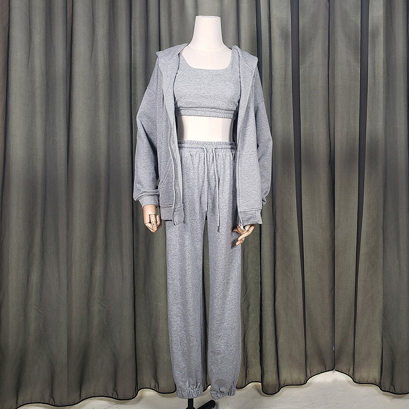 Toppies Women's Tracksuit 3pcs Set – Hoodie, Crop Top & Sweatpants