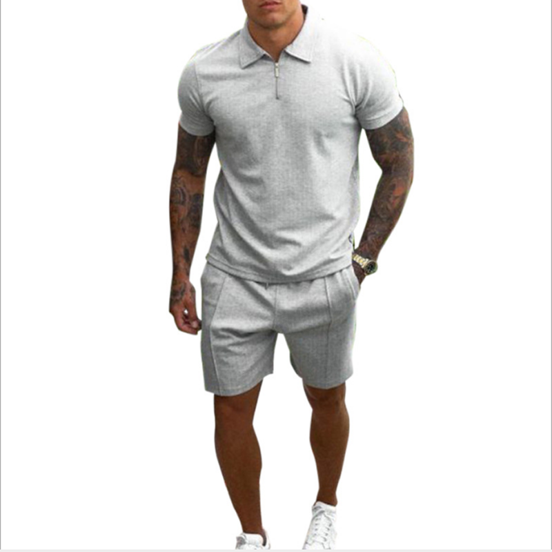 QC-067 Men's Casual T-Shirt & Shorts Set, Custom Logo, Tennis/Golf Sportswea