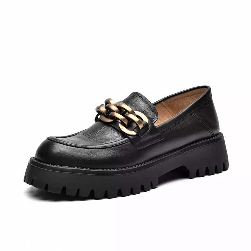 Chunky  Genuine Cow Leather Loafers