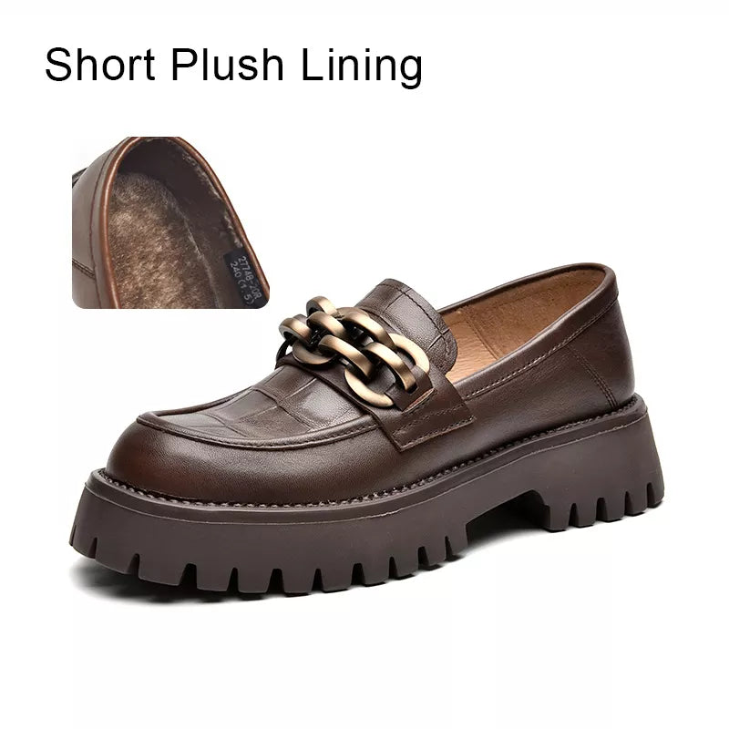 Chunky  Genuine Cow Leather Loafers