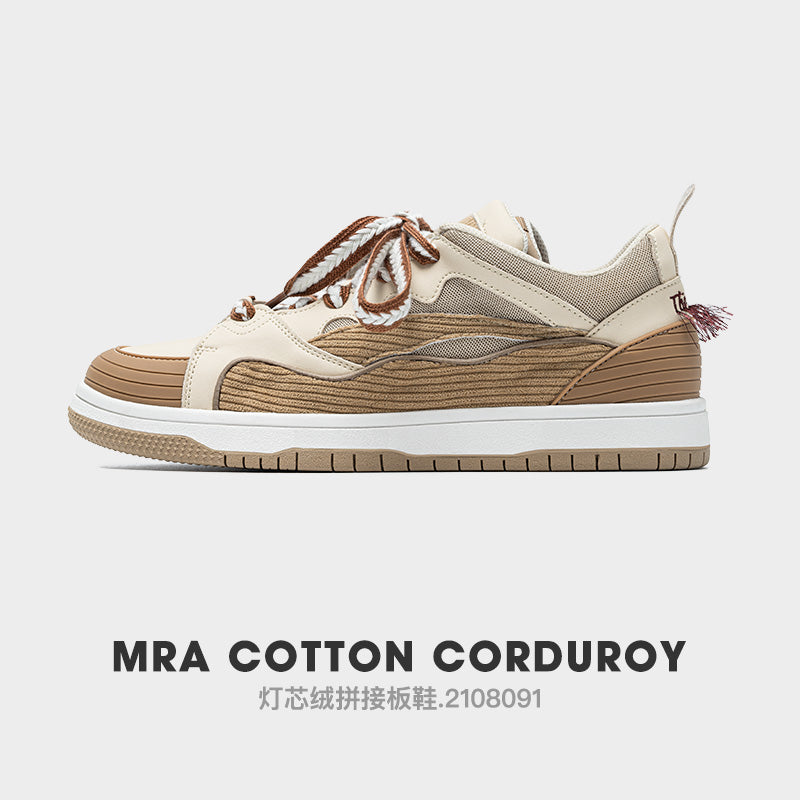 Maden Hot Sale Corduroy Men's Shoes Korean Style Sports Casual Shoes for Men