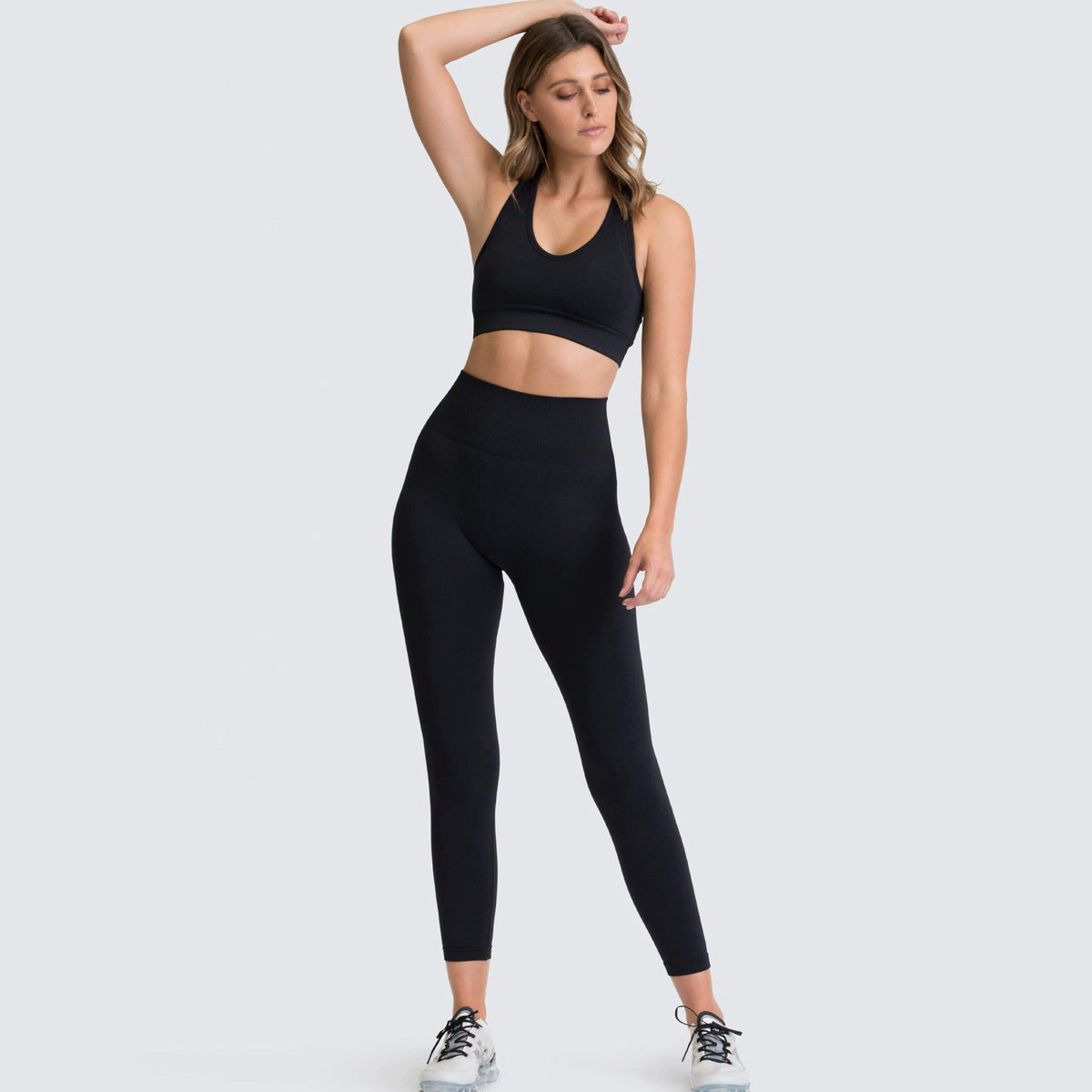 Sports Gym Yoga Wear Set 2 Pieces Seamless Breathable Yoga Set