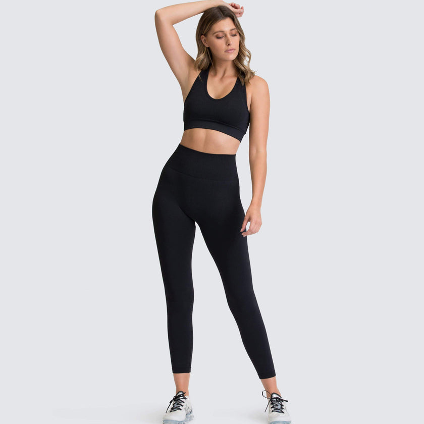 Sports Gym Yoga Wear Set 2 Pieces Seamless Breathable Yoga Set