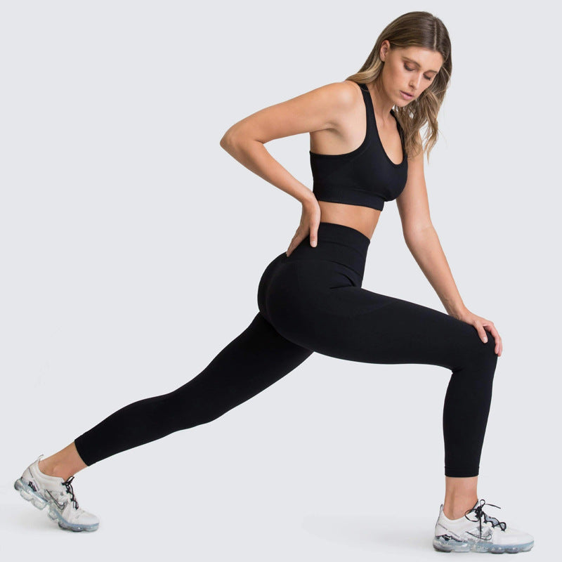 Sports Gym Yoga Wear Set 2 Pieces Seamless Breathable Yoga Set