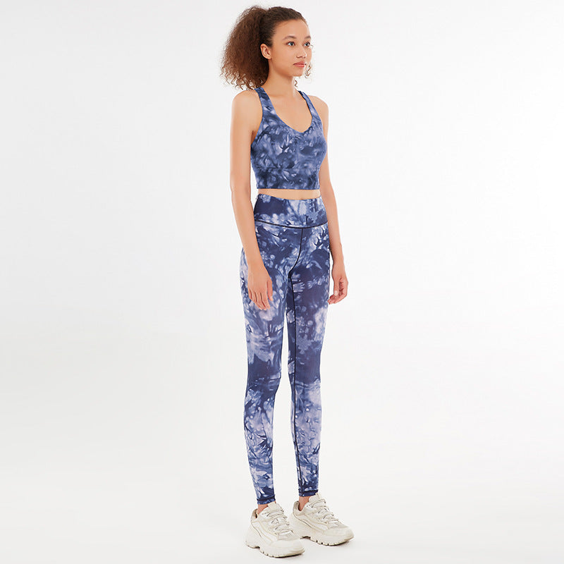 Yoga Pants Women's Quick-Drying Patchwork Sports Bra Fitness Suit