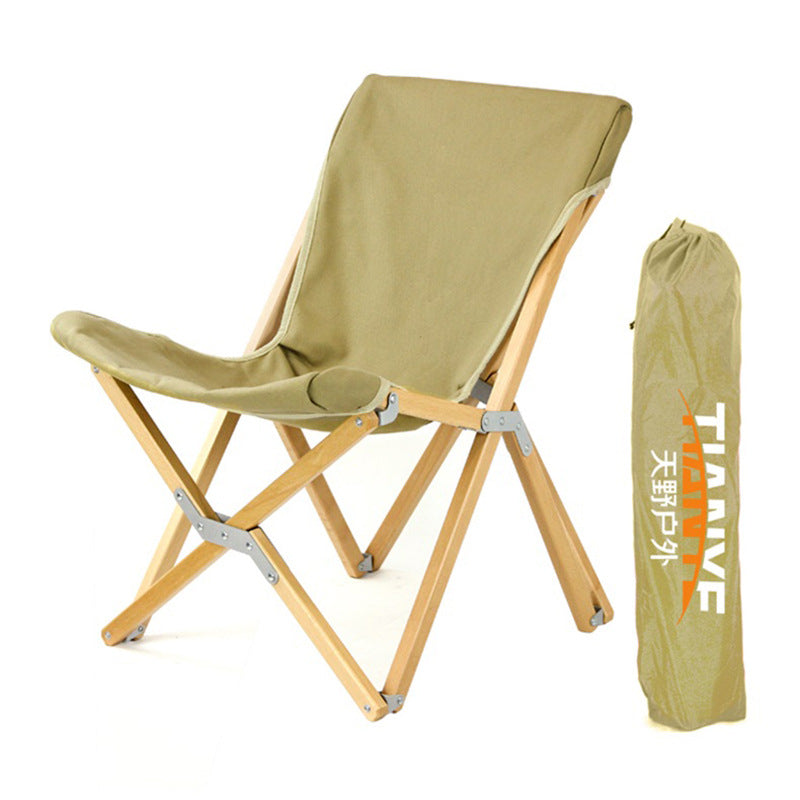 Outdoor Folding Wood Camping Chair