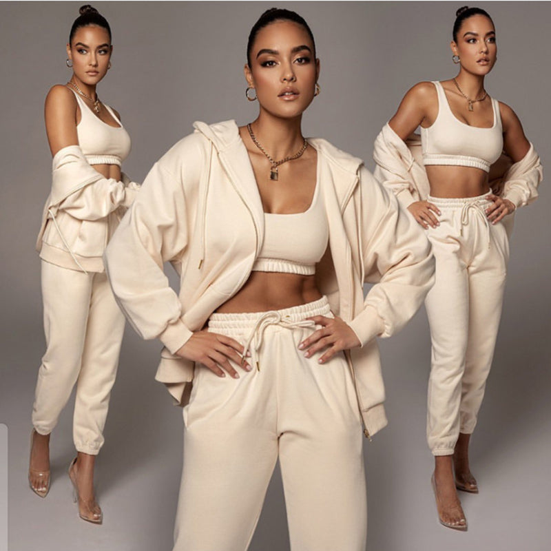 Toppies Women's Tracksuit 3pcs Set – Hoodie, Crop Top & Sweatpants