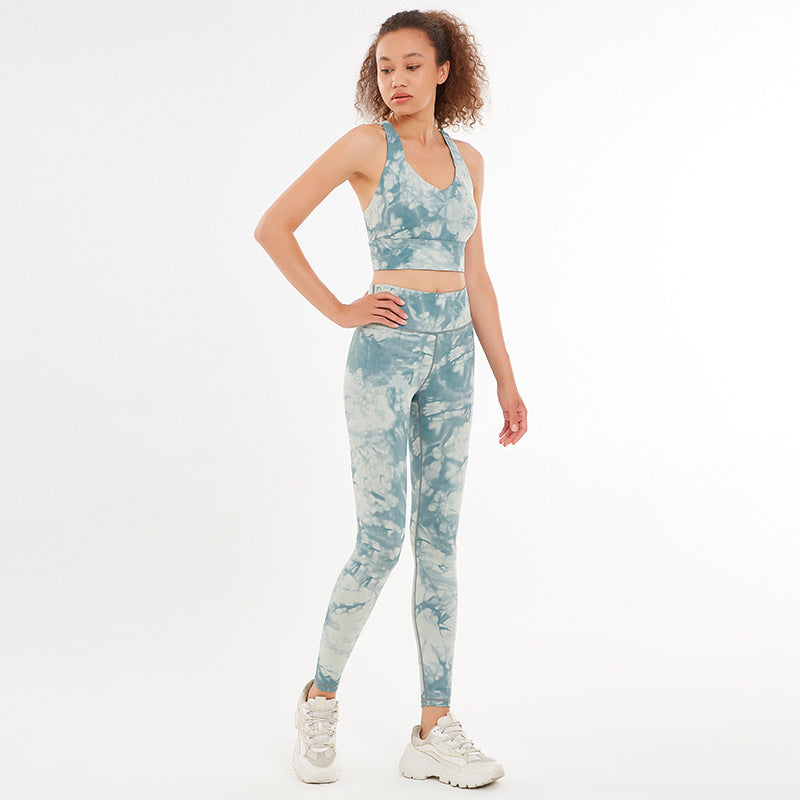 Yoga Pants Women's Quick-Drying Patchwork Sports Bra Fitness Suit