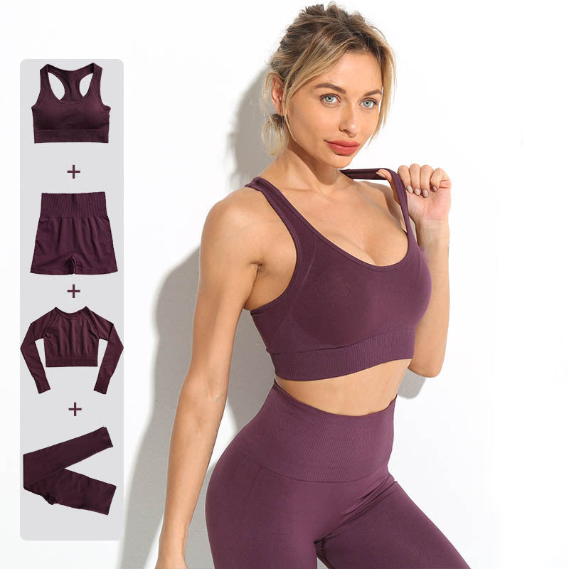 Sports Gym Yoga Wear Set 2 Pieces Seamless Breathable Yoga Set