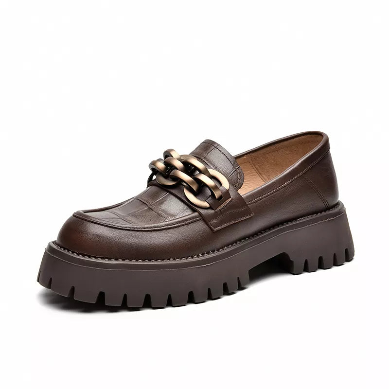 Chunky  Genuine Cow Leather Loafers
