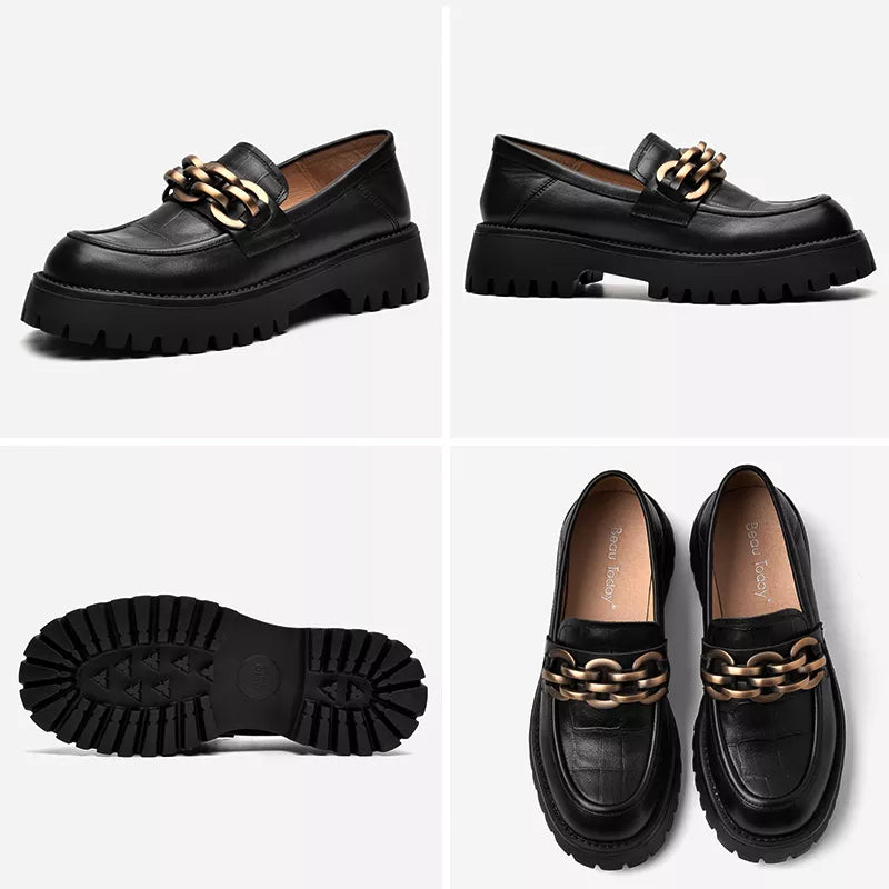Chunky  Genuine Cow Leather Loafers