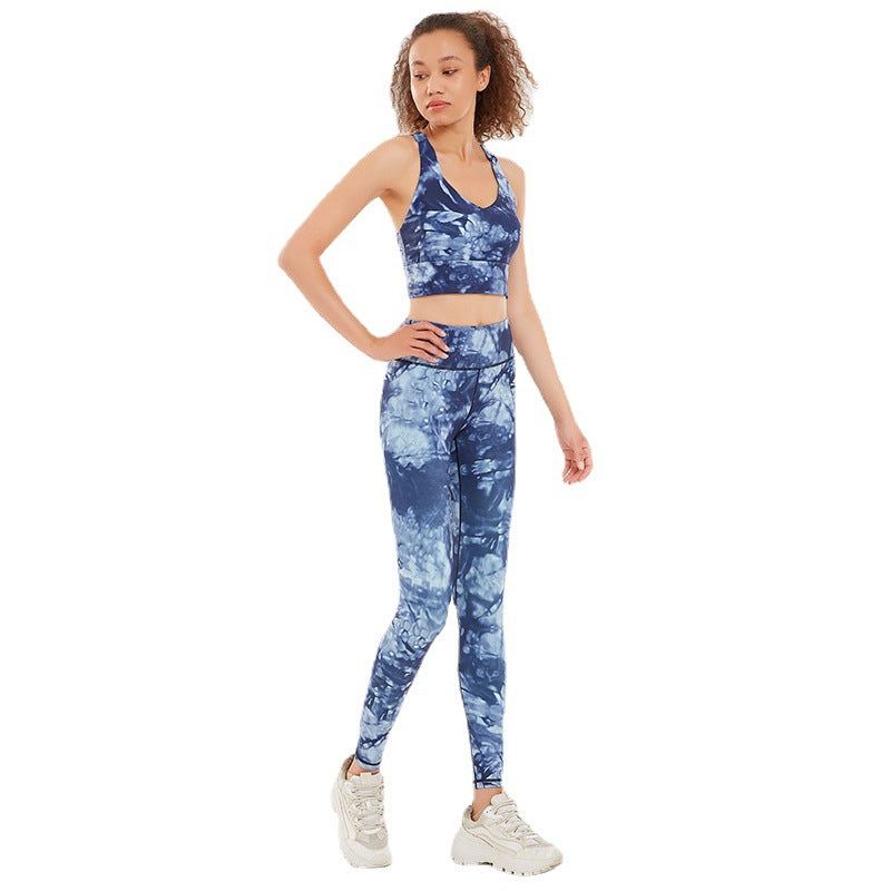 Yoga Pants Women's Quick-Drying Patchwork Sports Bra Fitness Suit