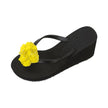 Noho Yellow Flower -  Sequence Embellished Women's High Wedge