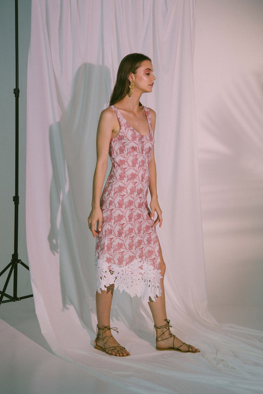 Eros Midi Dress in Canyon Rose Floral Print