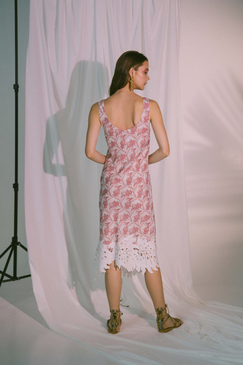 Eros Midi Dress in Canyon Rose Floral Print