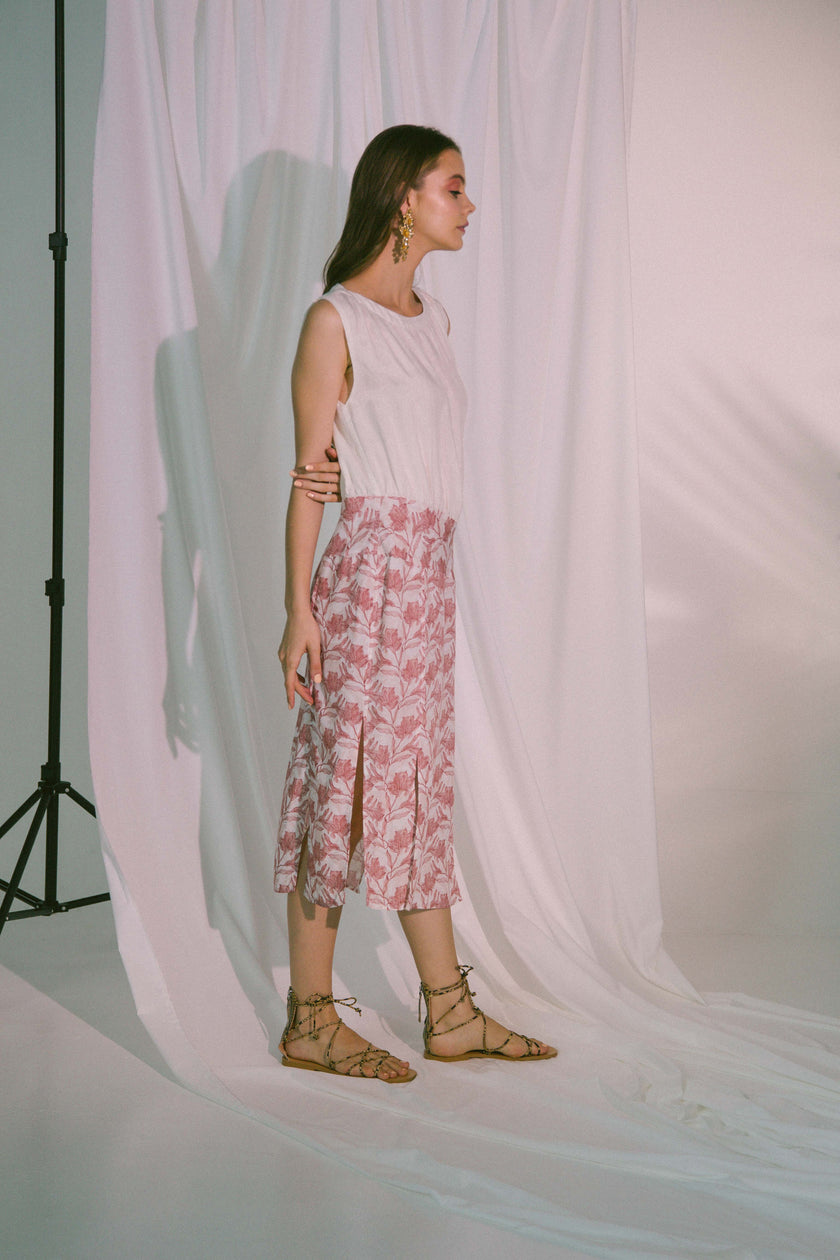 Agape Midi Dress in Canyon Rose Floral Print