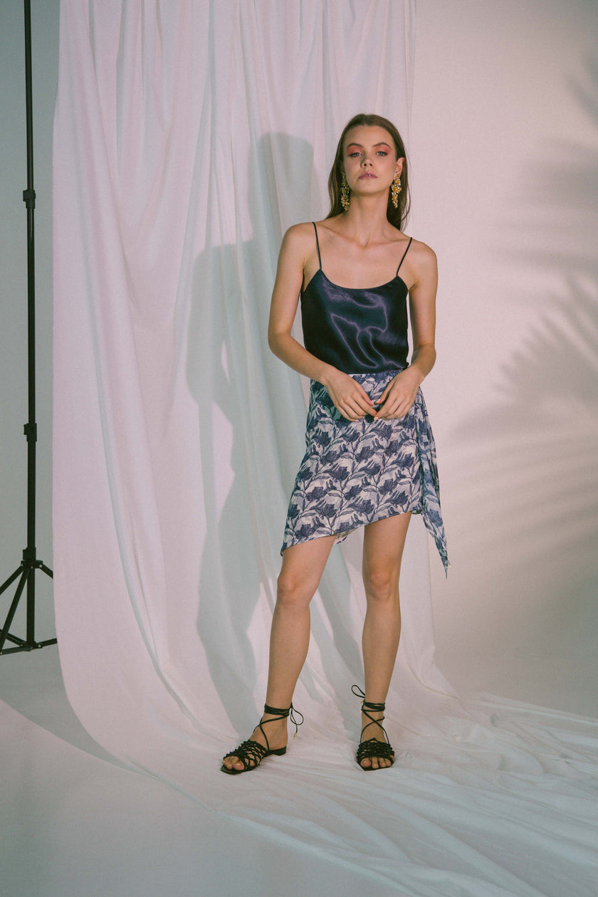 Ladder of Love Mini Skirt in Ink Blue