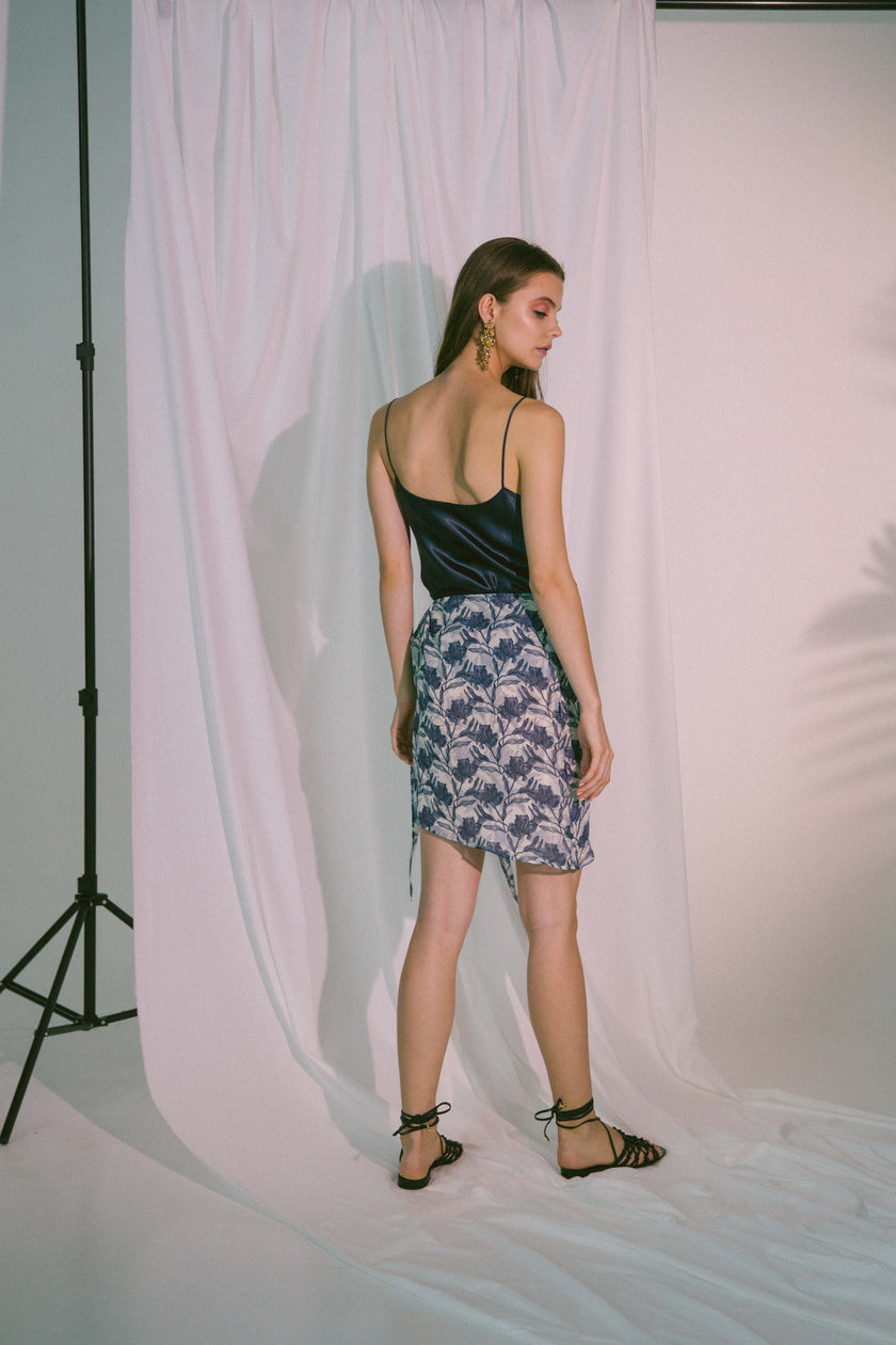 Ladder of Love Mini Skirt in Ink Blue