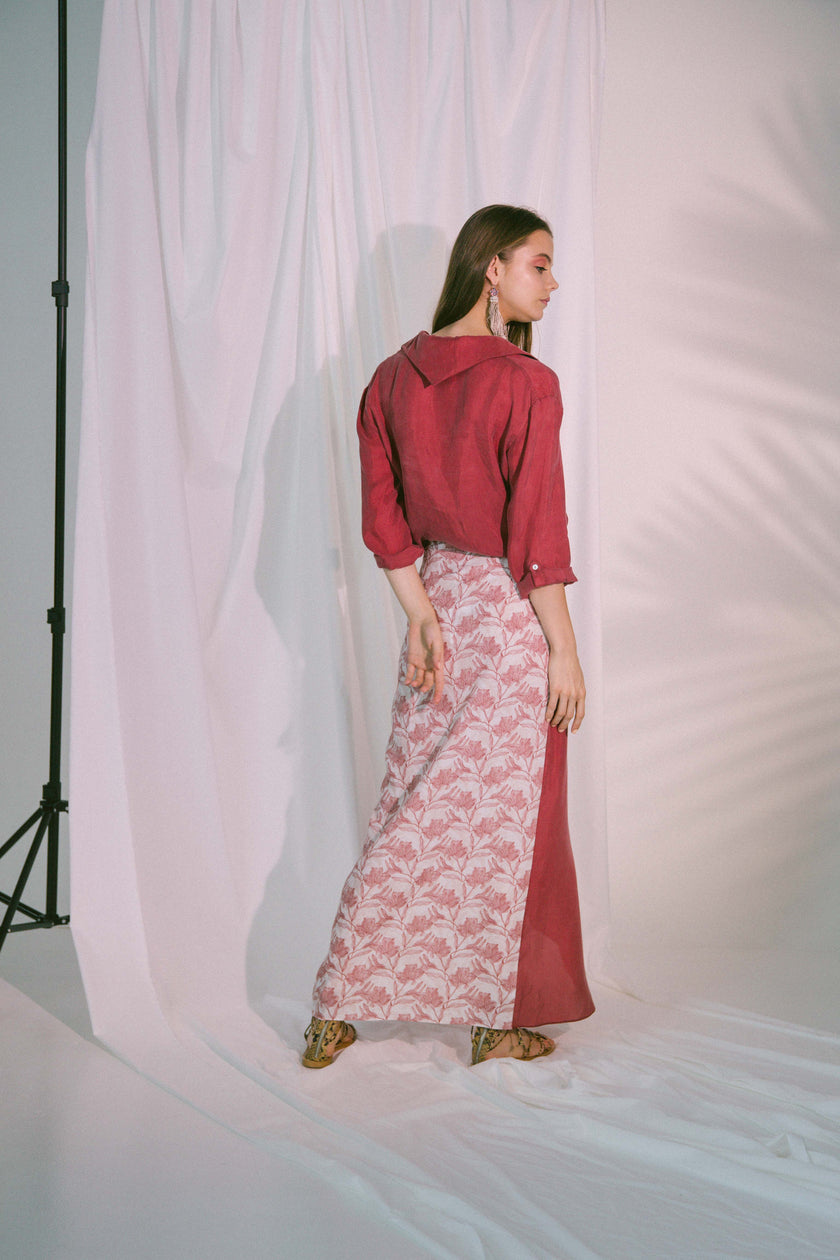 Virtue Wrap Skirt in Claret
