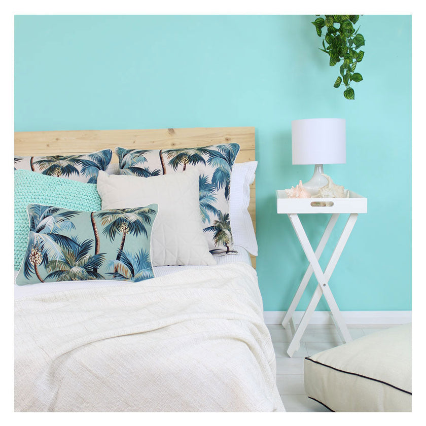 Cushion Cover-With Piping-Palm Trees Natural-60cm X 60cm