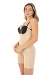 Wear Your Own Bra Bodysuit Shaper With Targeted Double Front Panel Nude