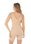 Wear Your Own Bra Bodysuit Shaper With Targeted Double Front Panel Nude