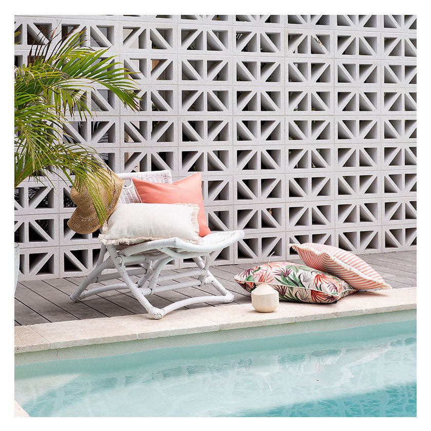 Cushion Cover-Coastal Fringe-Solid Natural-35cm X 50cm