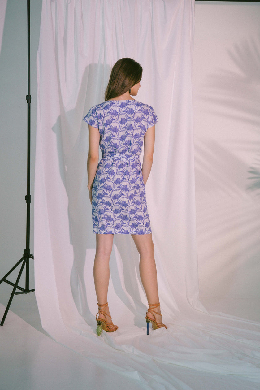 Pragma Wrap Dress in Blue Biro