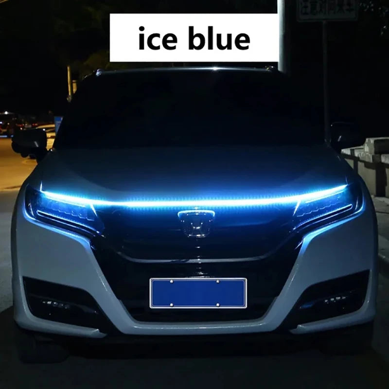 LED Daytime Running Lights Car Hood Decorative Ambient Lamp 12V With Scan Effect