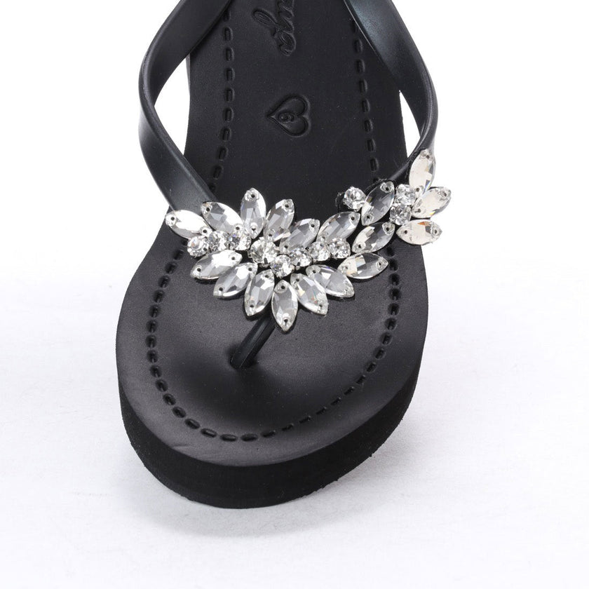 Manhattan Crystal - Rhine Stone Embellished High Wedge