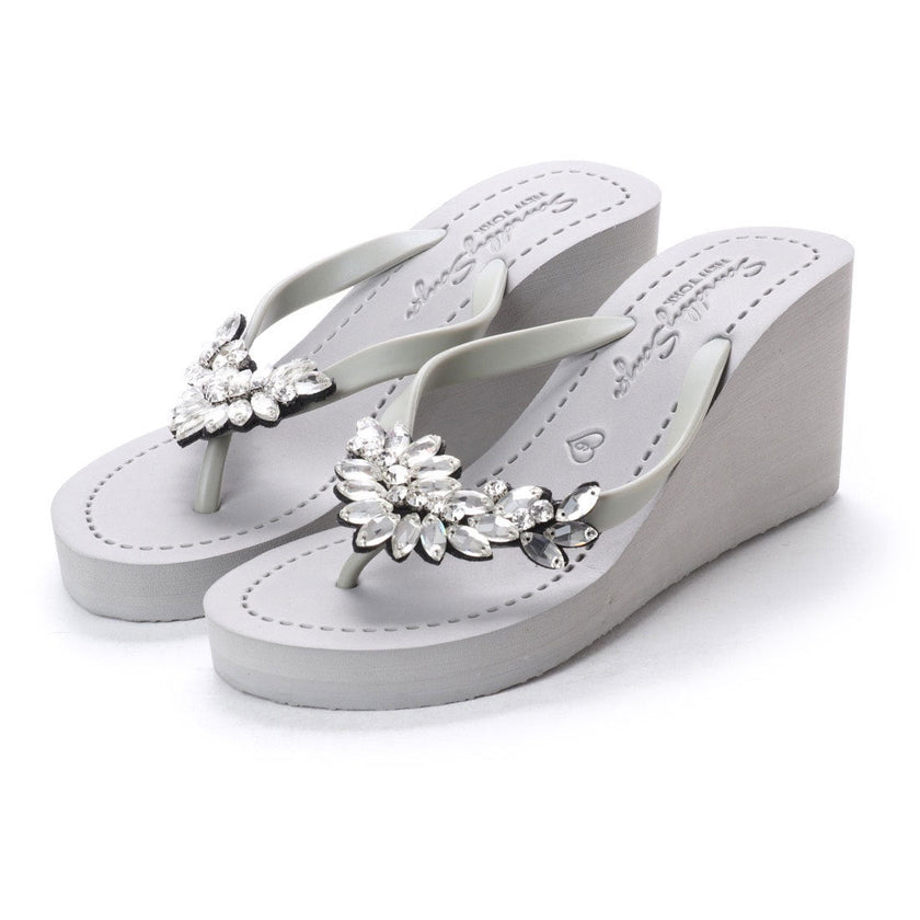Manhattan Crystal - Rhine Stone Embellished High Wedge