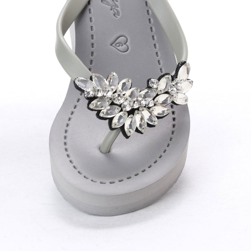 Manhattan Crystal - Rhine Stone Embellished High Wedge