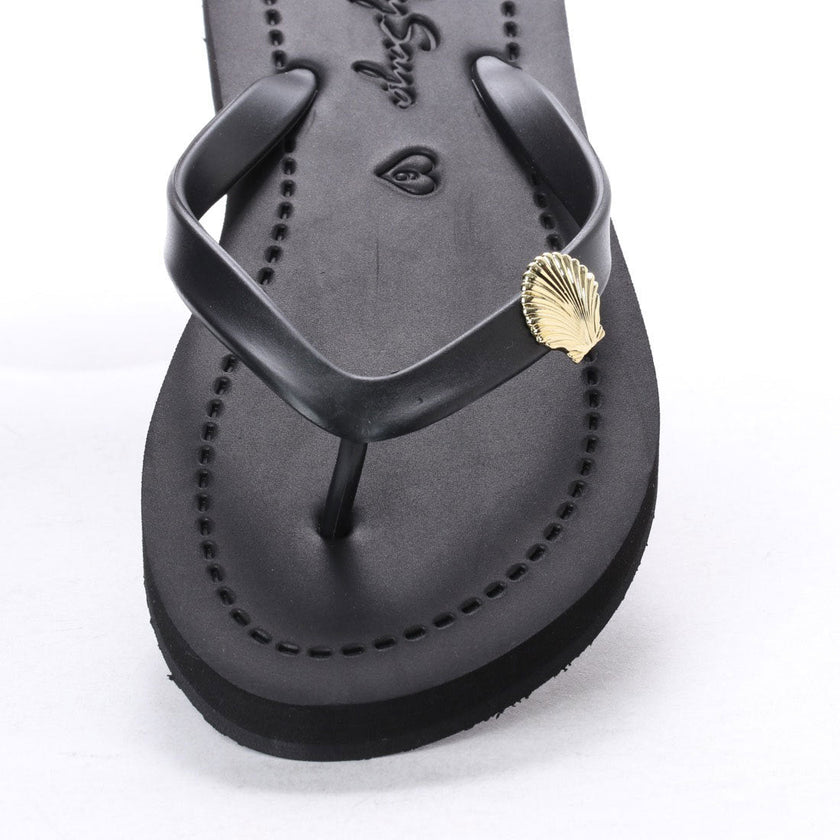 Gold Shell- Big Kids Flip Flops Sandal With Studs Charm for Girls