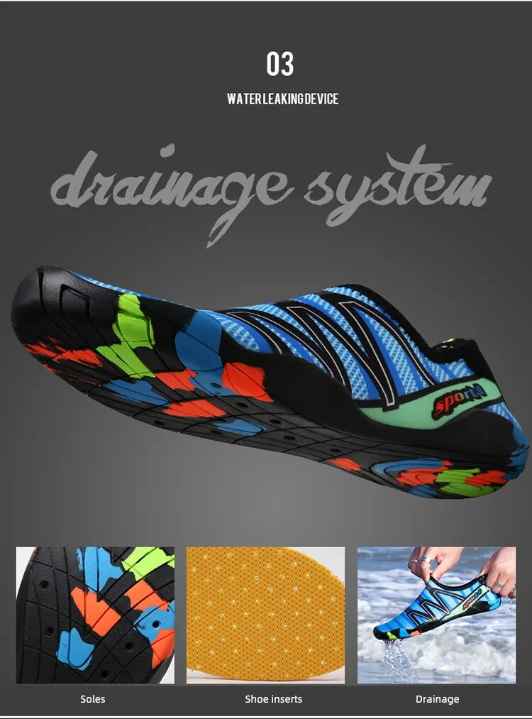 Feslisho Quick Drying Beach Water Shoes Unisex Swimming Aqua Slippers Barefoot Surfing Upstream Sneakers Light Seaside