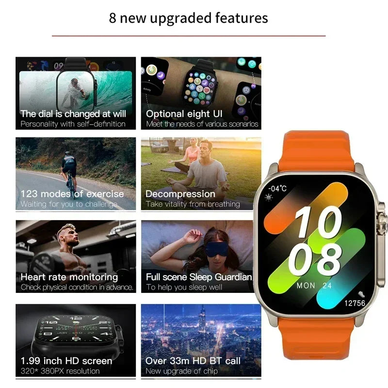 T900 Ultra Smartwatch – Bluetooth Calling, Message Alerts Heart Rate Monitor Sports Watch