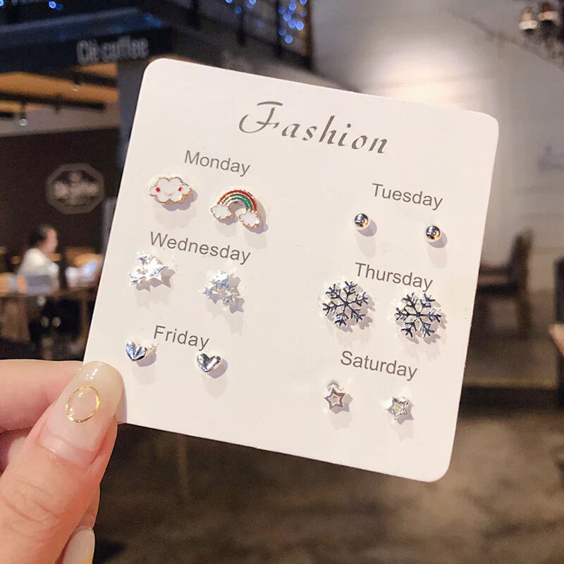 S925 Silver Mini Stud Earrings Set – Elegant, Simple & Cute Jewelry for Women & Girls™