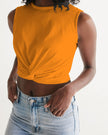 Tangy-Orange Twist-Front Crop Tank