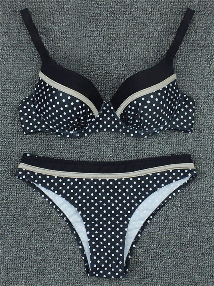 Printed Push-Up Bikini Set - Brazilian Summer Beachwear