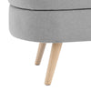 Grey Ottoman Oval Storage Bench, 43.5