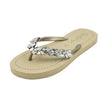 Greenwich - Sandales tongs plates ornées de strass en cristal