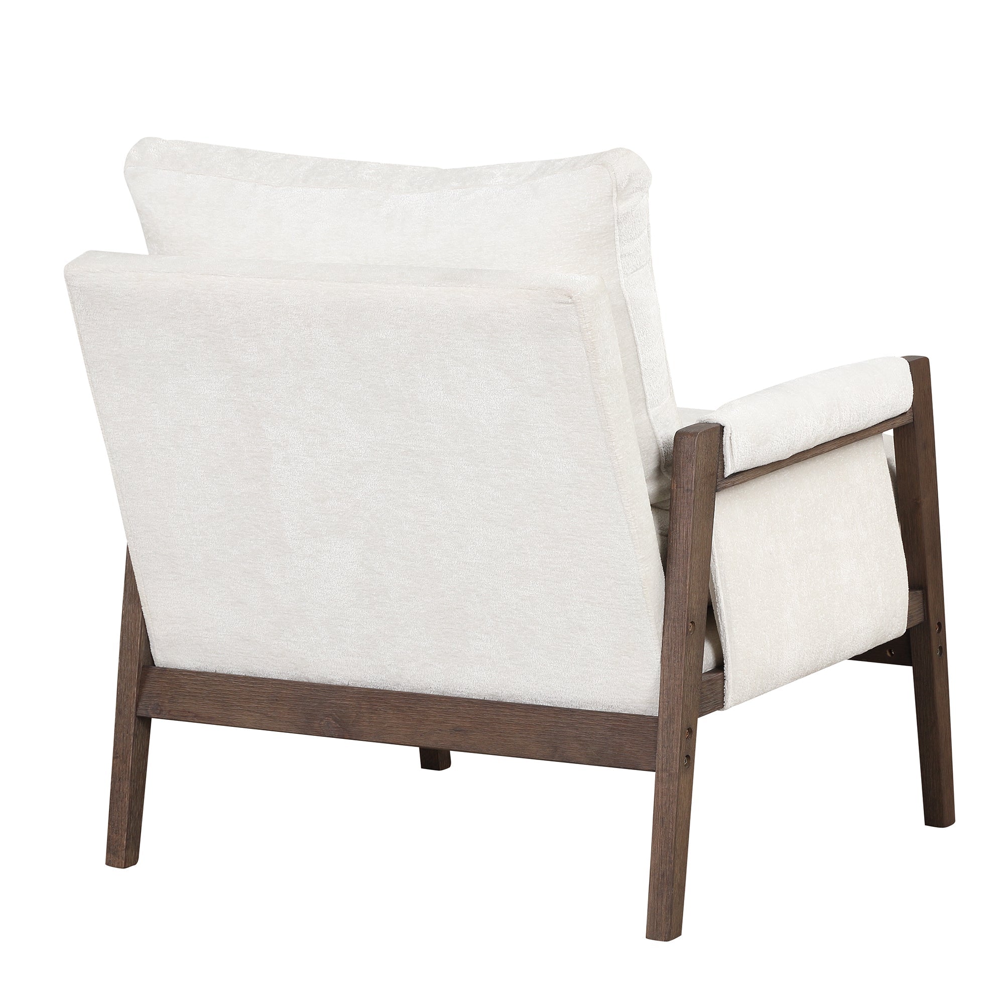 Velvet Mid-Century Chair: Wood Frame, Plush Cushion for Any Room