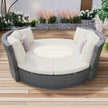 5-Piece All-Weather Rattan Patio Sofa Set w/ Table & Washable Cushions