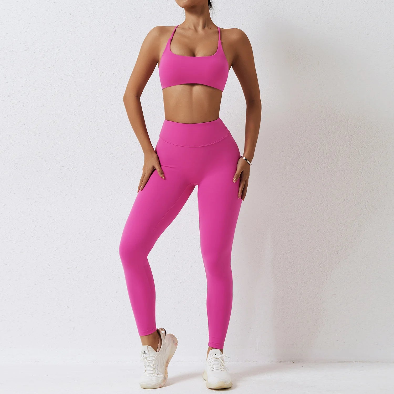 Women's 2-Piece Yoga Set with High Waist Leggings and Sports Bra