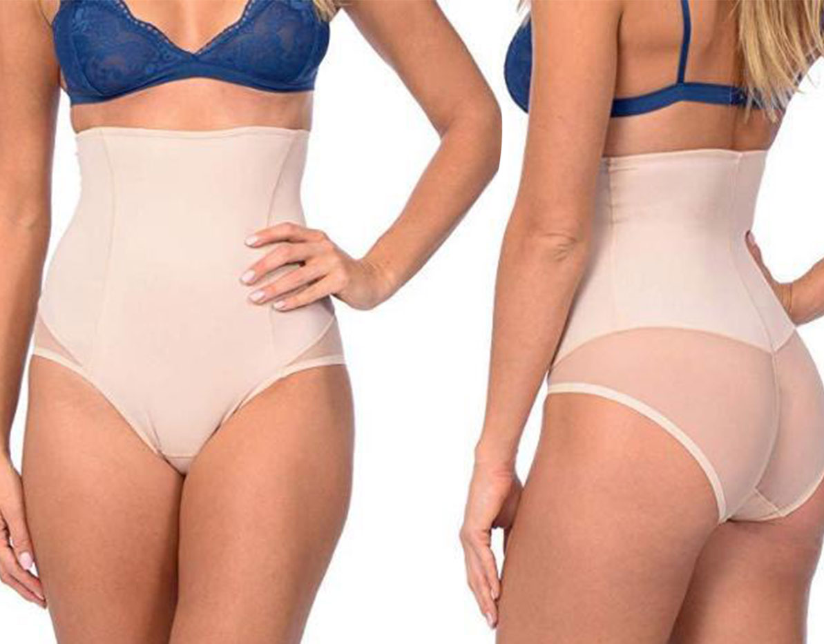 Gaine taille haute avec double panneau avant ciblé pour une mise en forme lisse, noir