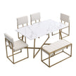 Modern Faux Marble 6-Piece Dining Set: 60