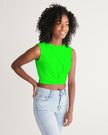 Neon Green Twist-Front Crop Tank