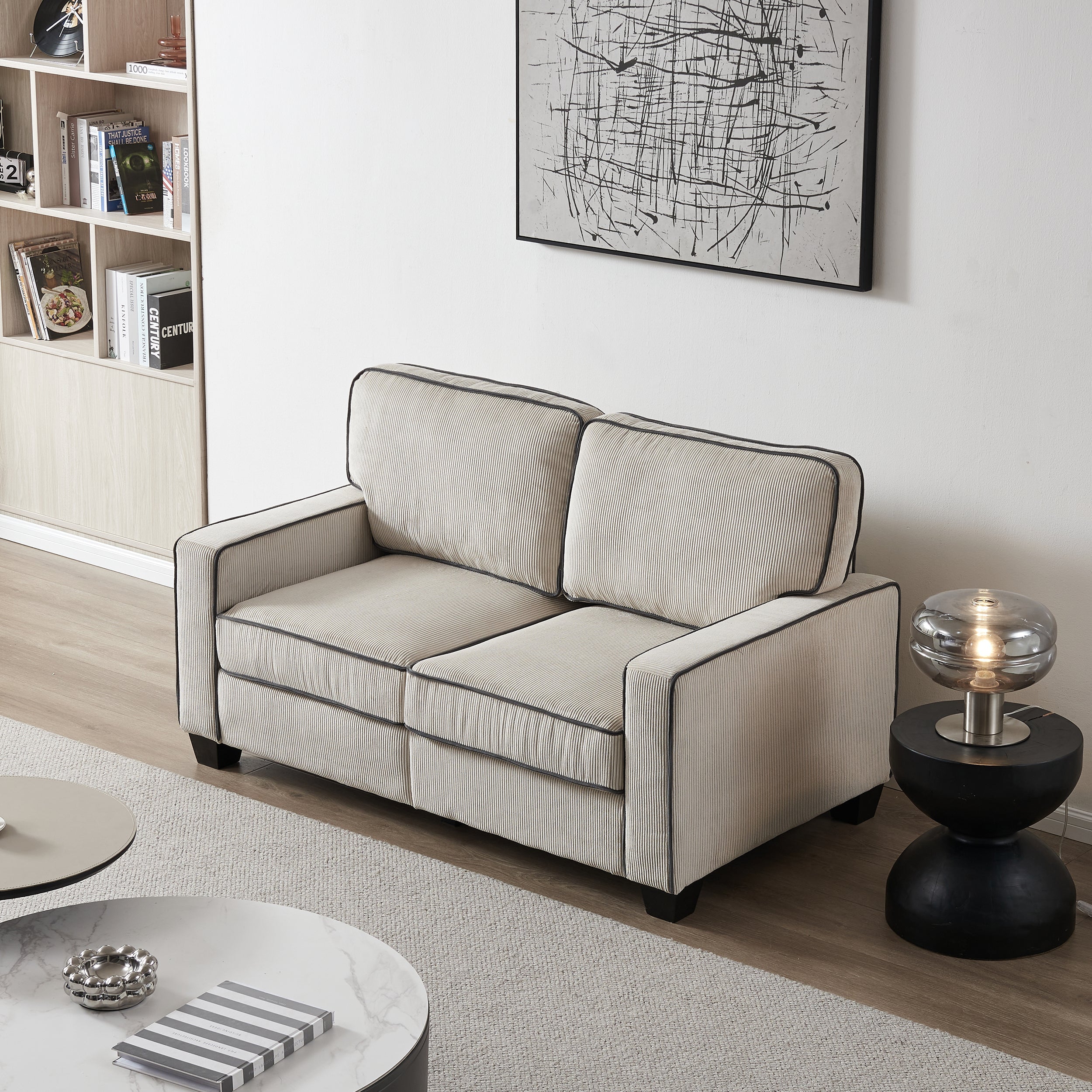 Corduroy Living Room Sofa Loveseat with Storage