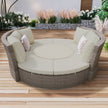 5-Piece Round Rattan Patio Sofa Set with Liftable Table & Washable Cushions