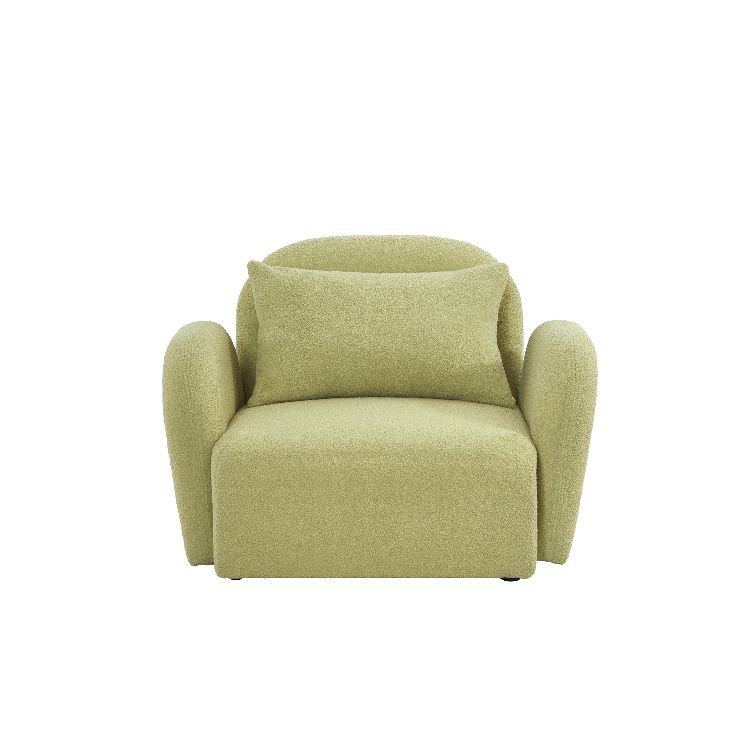 Green Teddy Fabric Lazy Sofa Chair