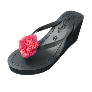 Pink Noho Flower- Women's High Wedge